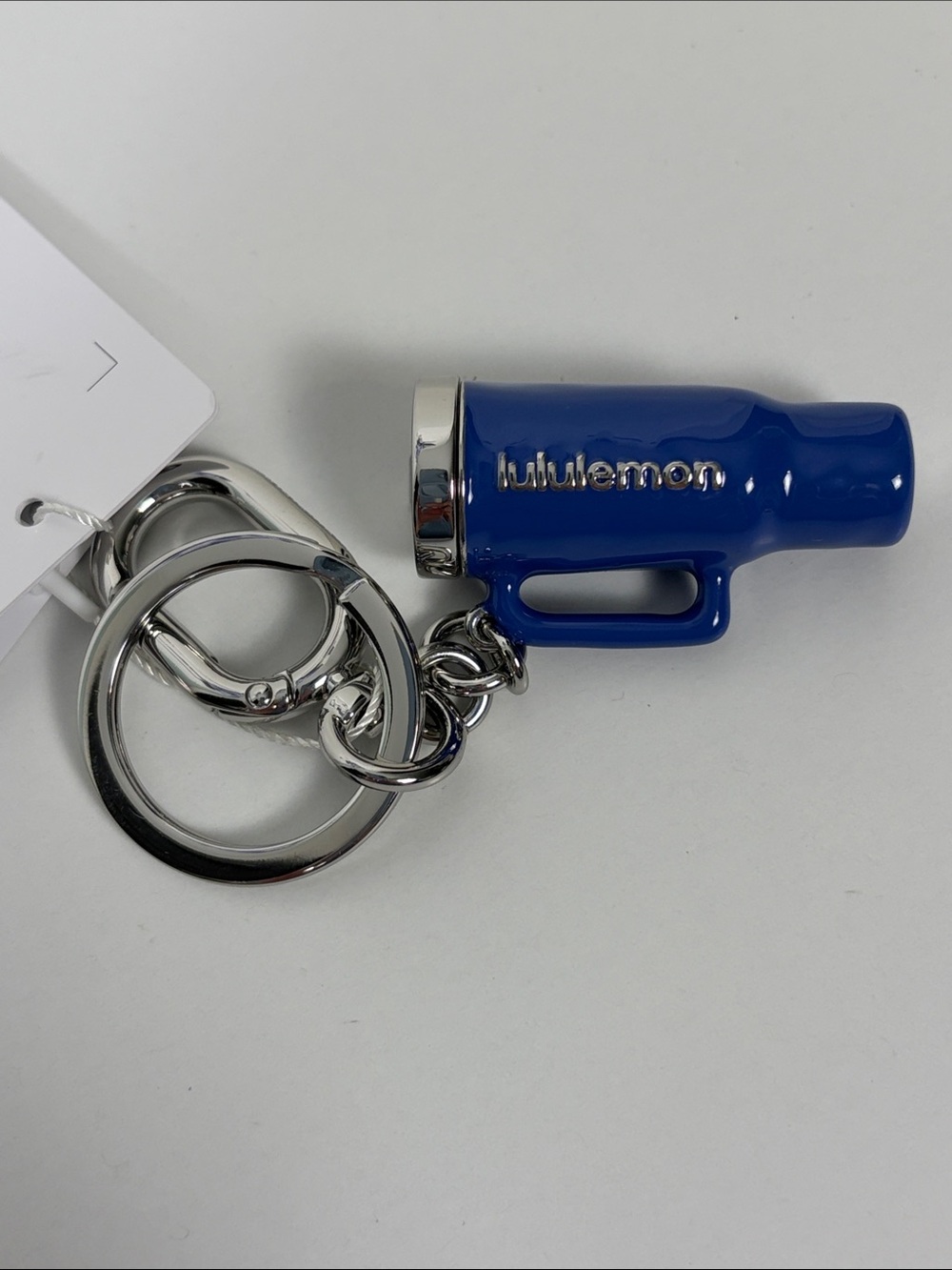 Lululemon Prep Blue with Silver Mini Tumbler Keychain Accessory NWT Charm